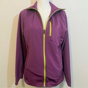 Columbia Women’s Omni-Shield Softshell Jacket Purple Lime Zip | Size Large